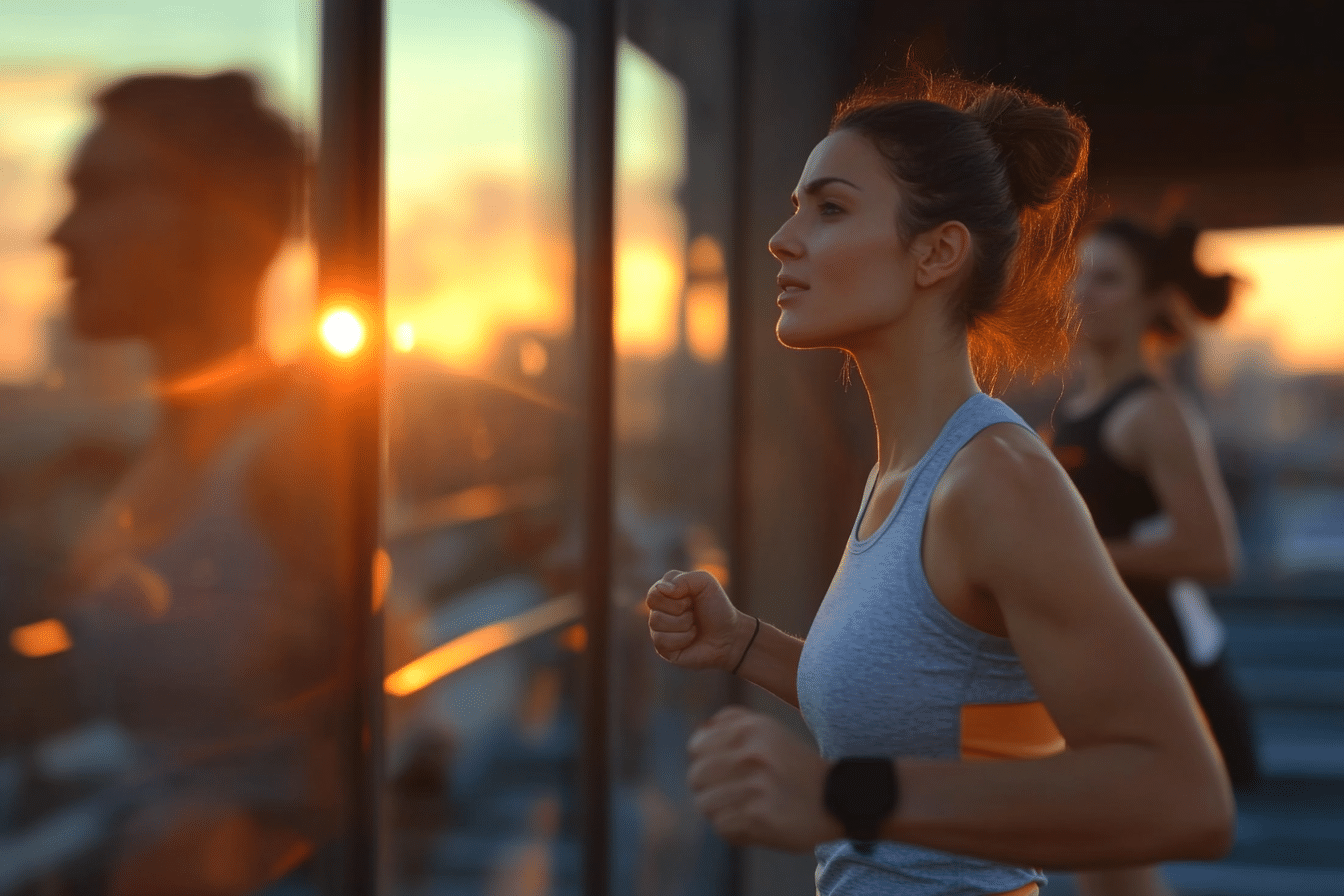 a woman exercising to alleviate symptoms of depression