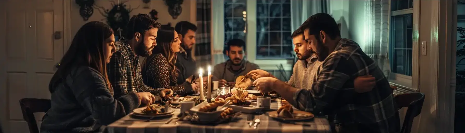 a group of people sitting around a table, sharing stories and laughter, creating a warm and supportive atmosphere.