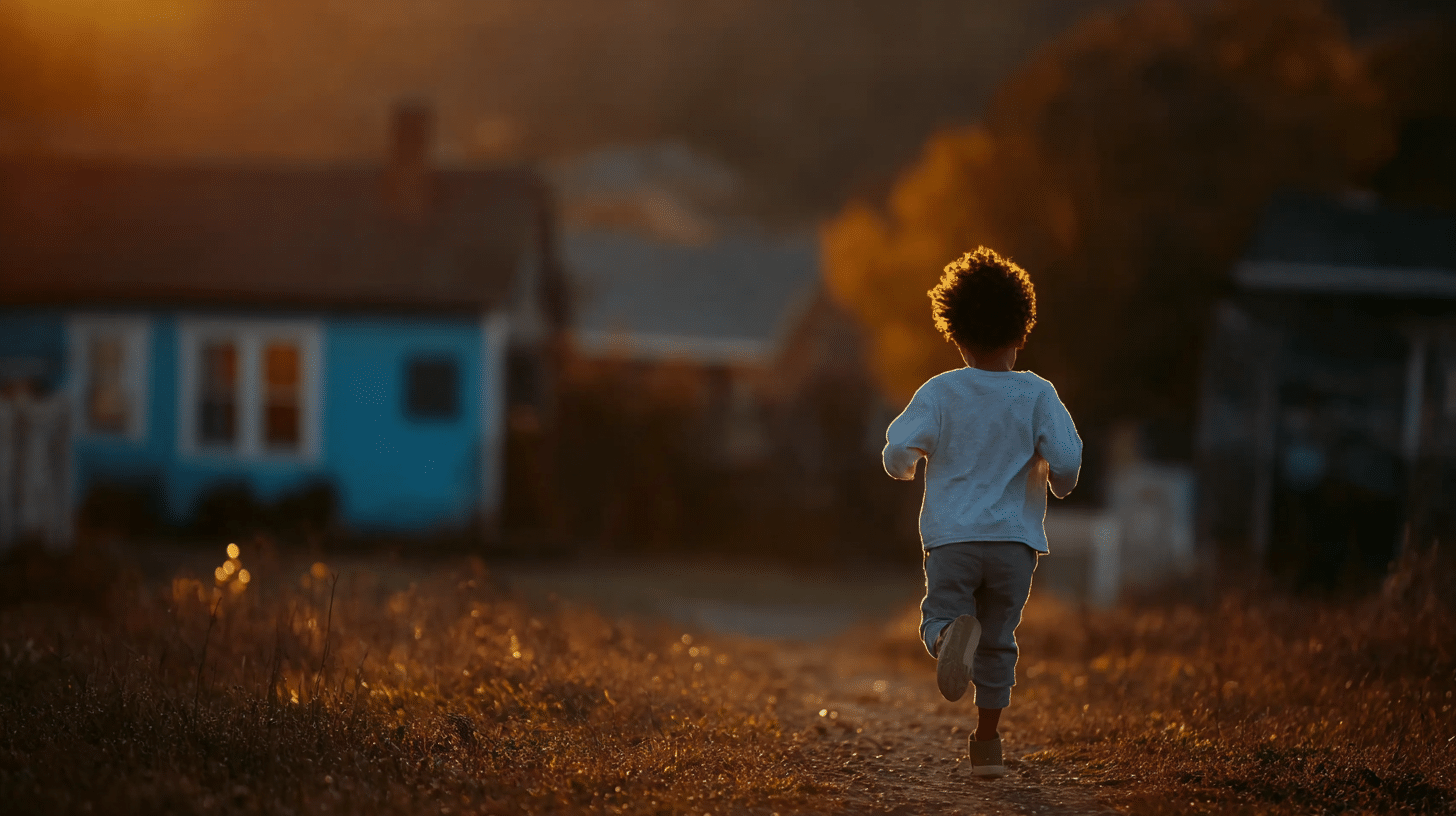 a child running around outside demonstrating how behavior is a communication