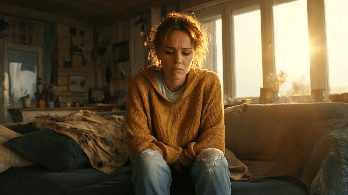 a woman struggling wondering if she should seek out pregnancy loss therapy